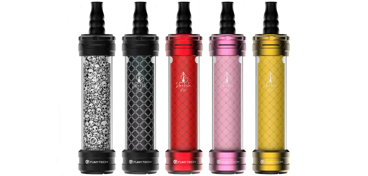 Das Fumytech Hookah Air Mini E-Hookah Set vereint Shisha-Design mit moderner Dampftechnologie. Integrierter 1.500 mAh Akku, 30 Watt Leistung, 0,4 Ohm Mesh Cartridge, Side-Filling und RGB-LED-Akkuanzeige – jetzt bei LETZ Go Shop bestellen.