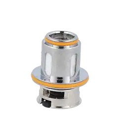 GeekVape M Series Heads 5 Präziser Nabenkörper für Fahrrad- oder Motorradbremse, silberfarben mit orangefarbenen Dichtungen, robustes Metallmaterial, hochwertige Verarbeitung.