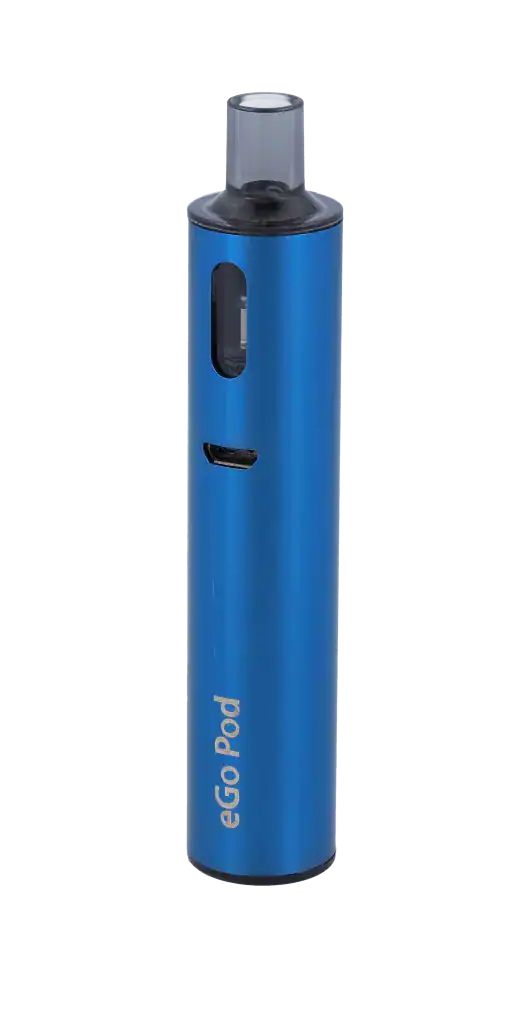 InnoCigs eGo POD E-Zigaretten Set 5 Leistungstarker E-Zigaretten-Vape mit blauer Oberfläche, ergonomischem Design, Sichtfenster und Bedienelementen, ideal für Dampfer; hochwertiges Zubehör von LETZ Go.