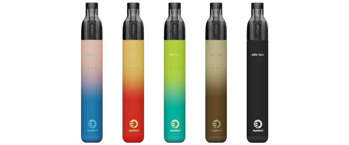 Vape-Geräte in verschiedenen Farben, stylisches Design, tragbar und modern.