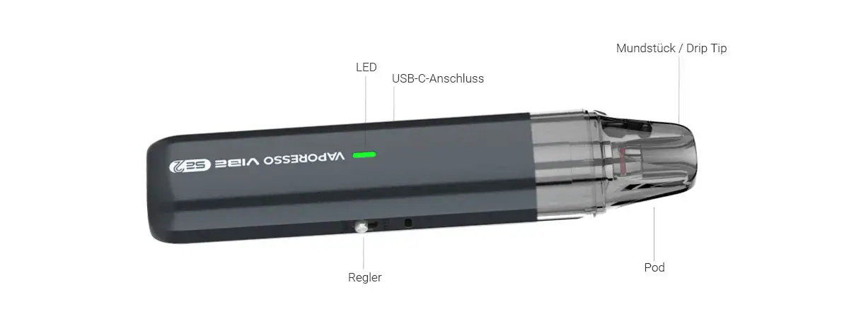 Das Vaporesso Vibe SE 2 Set kombiniert einen 1.400-mAh-Akku mit dem Dual Mesh Smart T-Pod (4,5 ml) und zwei Leistungsmodi. Wählbar in Leather oder Gleaming-Ausführung, mit Top-Fill, USB-C-Laden und RGB-Akkuanzeige. Jetzt im Letz-Go-Shop bestellen.