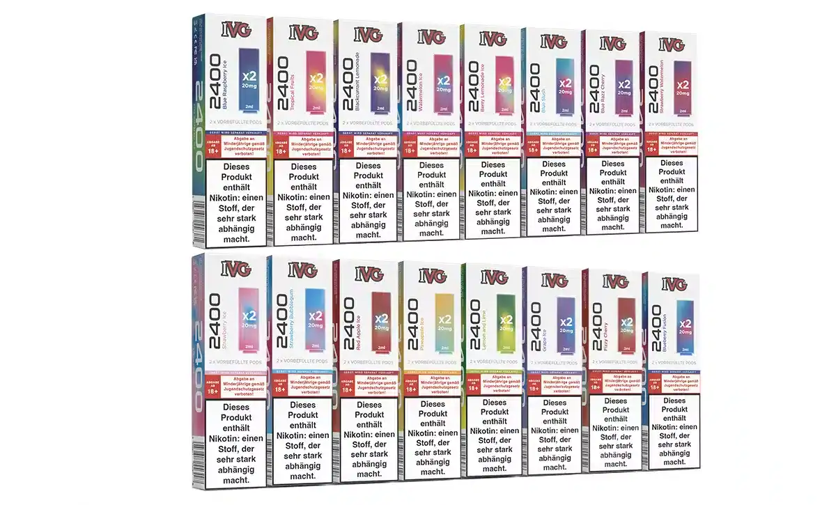 IVG IQOS 2400 Menthol & Classic Zigarettenpackungen, 2er Pack, 20 mg Nikotin, verschiedene Geschmacksrichtungen, Jugendschutz, cautions and Produktinformationen.