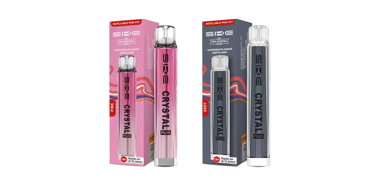 Recycelte PET-Flasche, wiederbefüllbar, in pink und grau, ideal für unterwegs, langlebig, hygienisch, stilvoll, umweltfreundlich, innovative Vape-Technologie, für Erwachsene, LETZ Go.