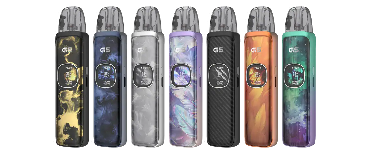 Uwell Caliburn G5 E-Zigaretten Set 2 Das Uwell Caliburn G5 Pod Kit überzeugt mit 1600 mAh Akku, 35 Watt, OLED-Display mit 9 Themes und PRO-FOCS 4.0 Technologie. Storm & Waves Mode, Side-Fill, stufenlose Airflow und USB-C Fast Charge. Kompatibel mit Caliburn G3 und G4 Pods – inklusive 0,6 & 0,9 Ohm GPP Alpha Pod.