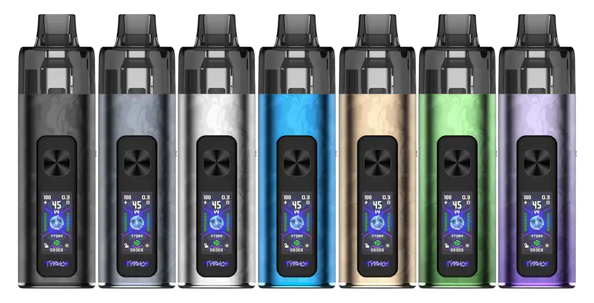 Das Uwell Typhos Pod-System vereint 45 Watt Leistung, einen 2.000 mAh Akku und zwei Mesh-Pods für MTL, RDL und DL-Dampfen.